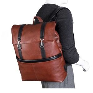 Mcklein Laptop Backpack 17” Leather Two-Tone Flap Over